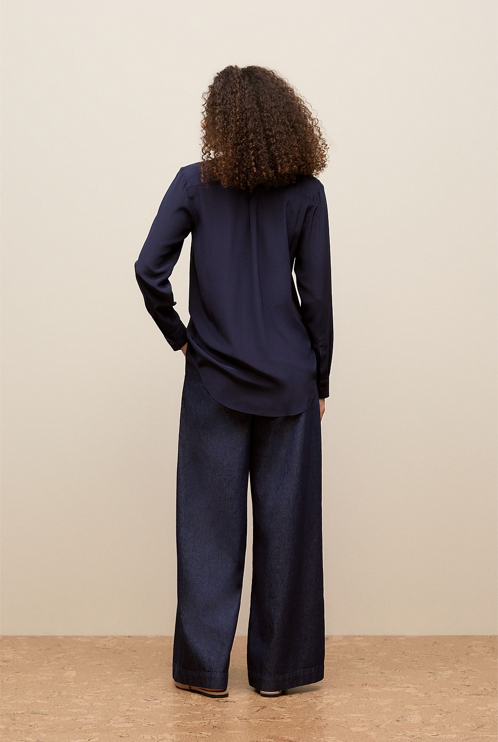 Silk Concealed Placket Shirt