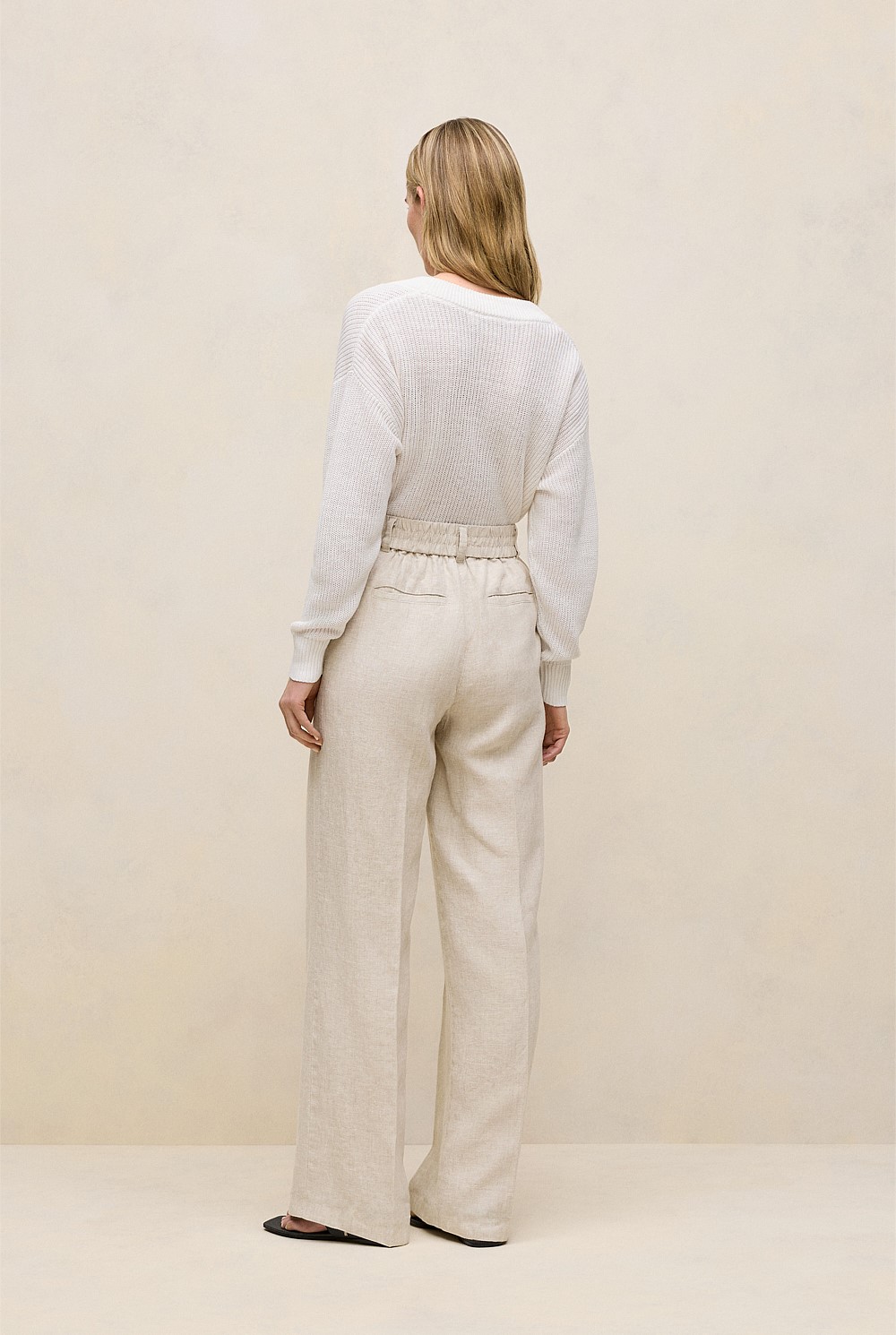 Yarn Dyed Linen Pintucked Pant