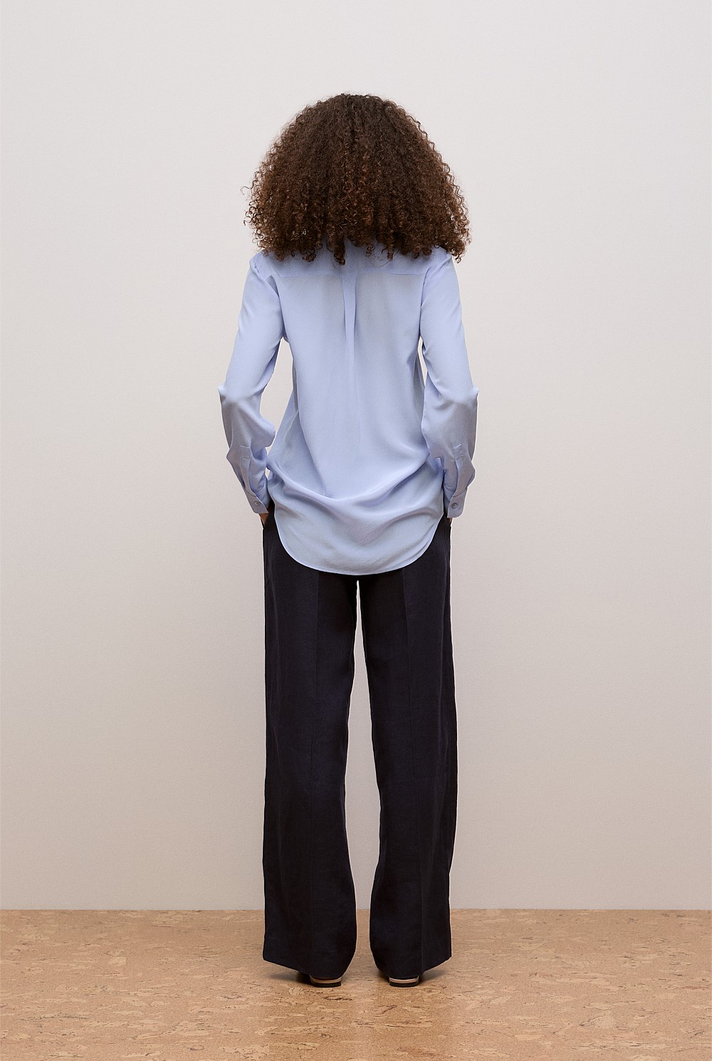 Silk Concealed Placket Shirt