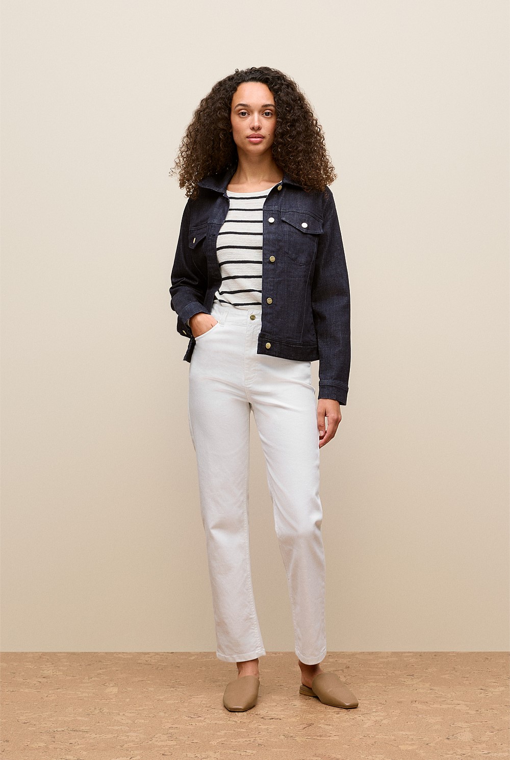 Australian Cotton Blend Denim Classic Jacket