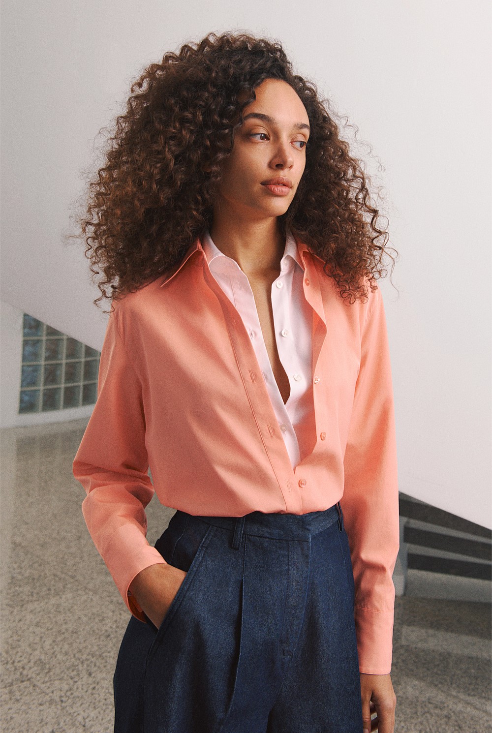 Cotton Poplin Long Sleeve Shirt