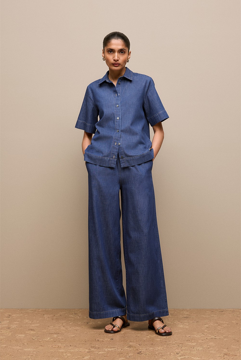 Soft Denim Short Sleeve Shirt