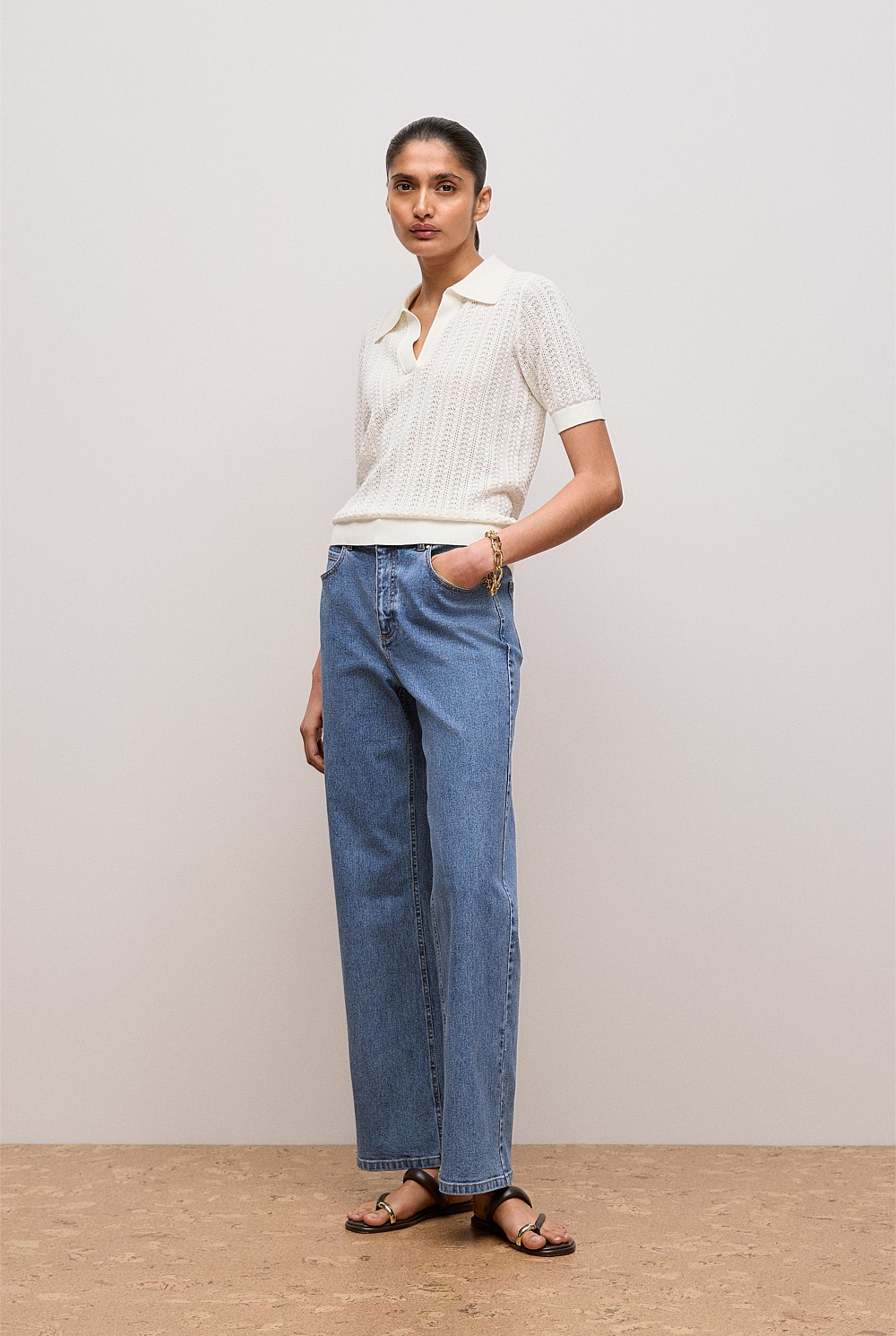 Mercerised Texture Knit Polo