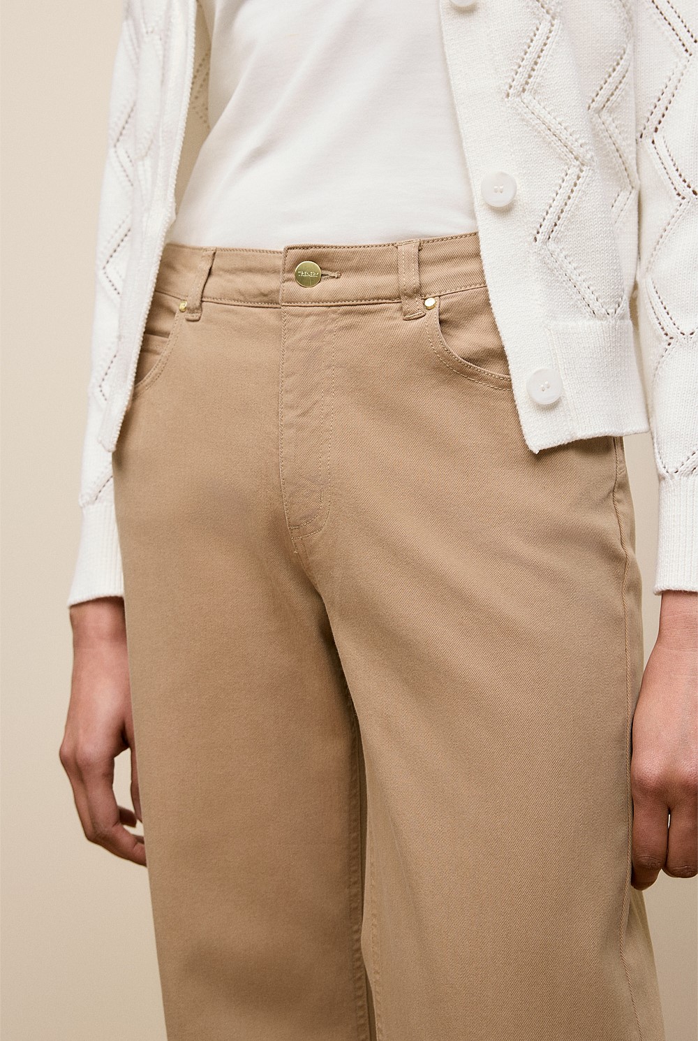 Garment Dyed Wide Leg Jean