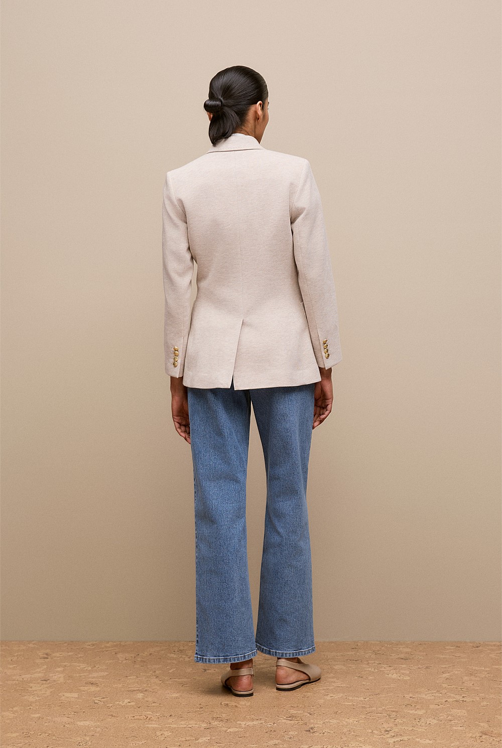 Pique Blend Double Breasted Blazer