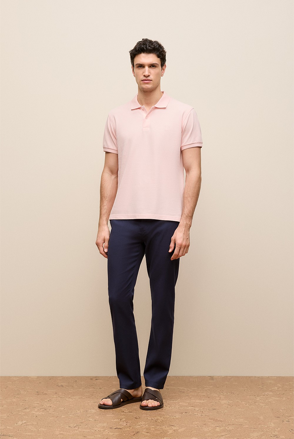 Pique Monogram Short Sleeve Polo