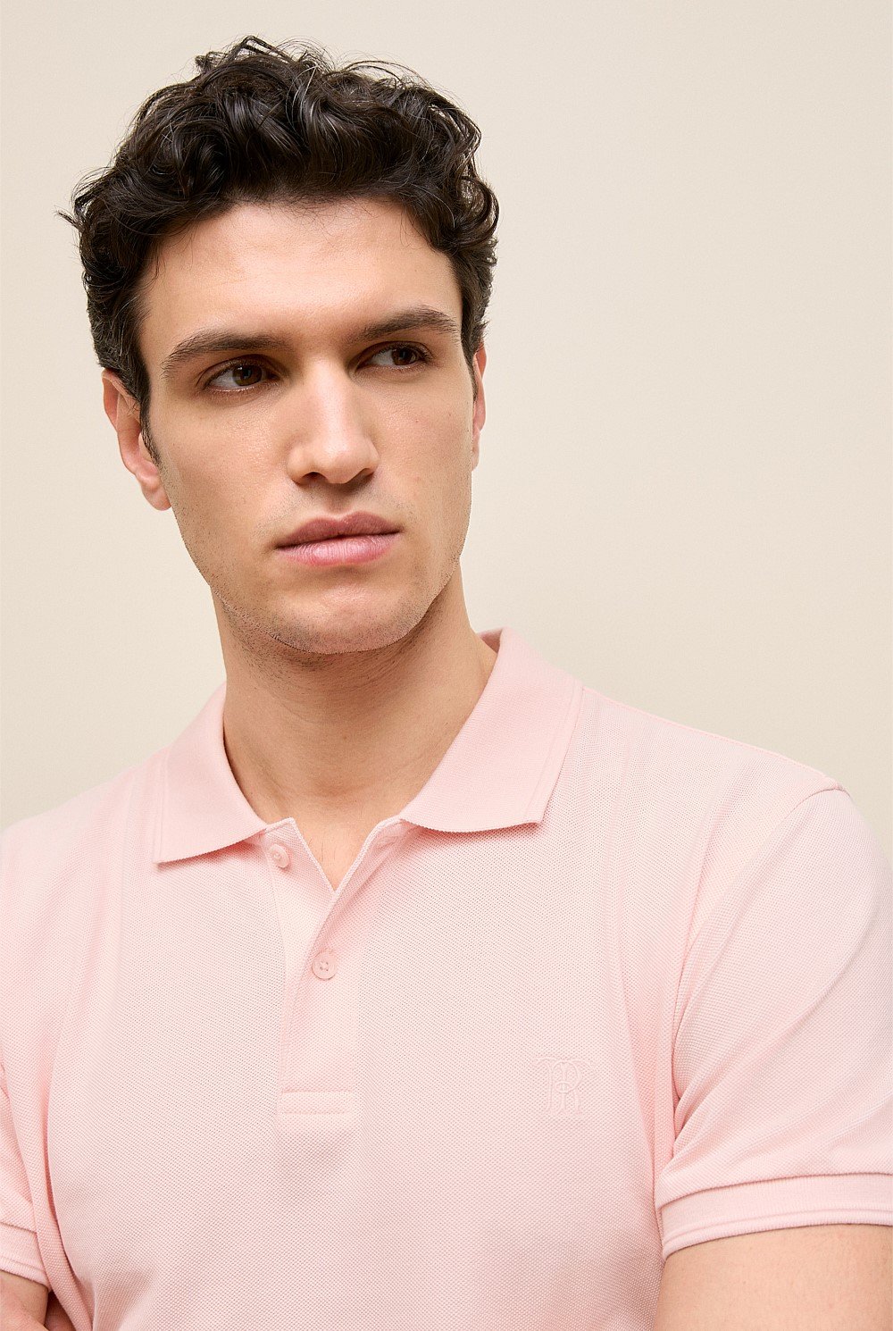 Pique Monogram Short Sleeve Polo