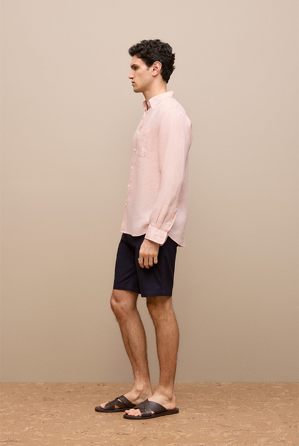 Stretch Cotton Dobby Longline Short