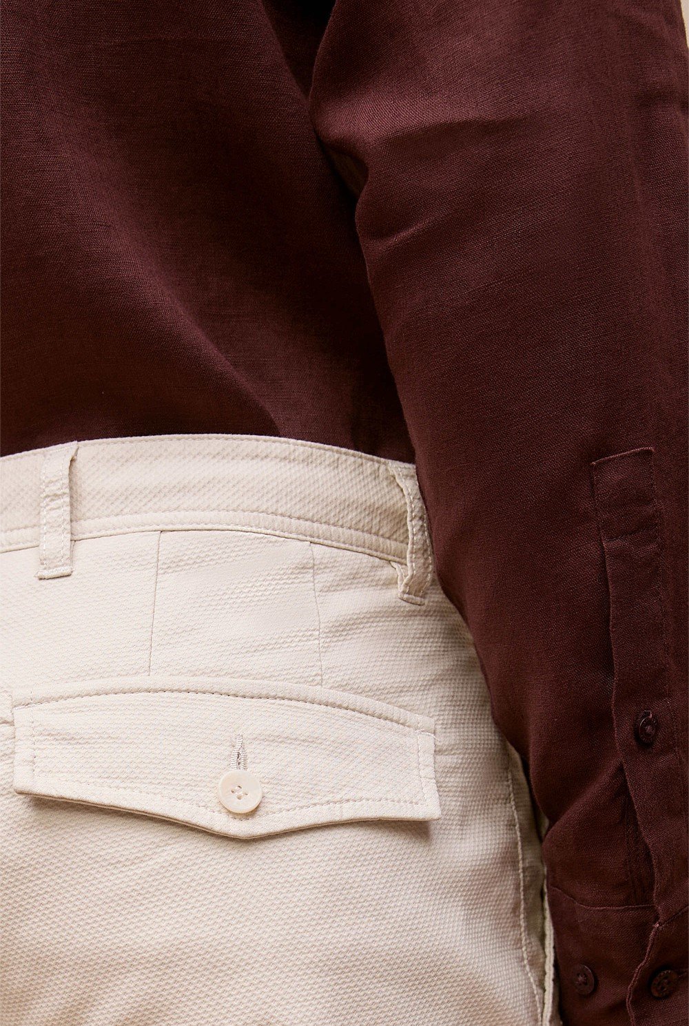 Stretch Cotton Dobby Longline Short