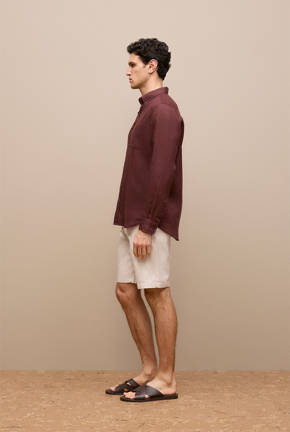 Stretch Cotton Dobby Longline Short