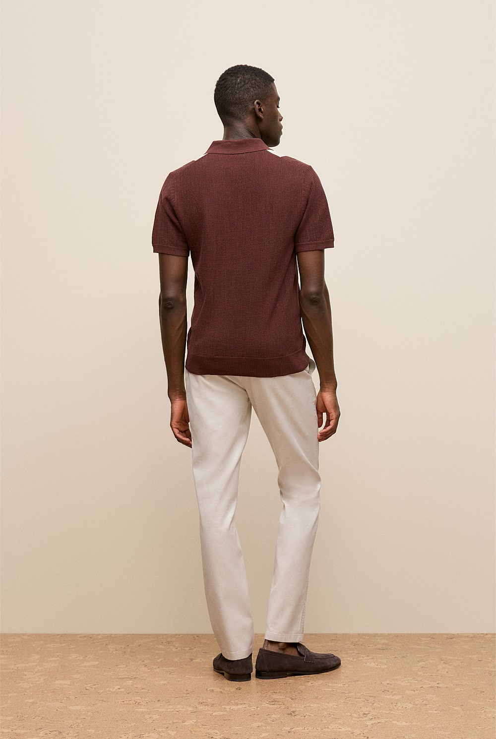 Cotton Linen Graphic Knit Polo