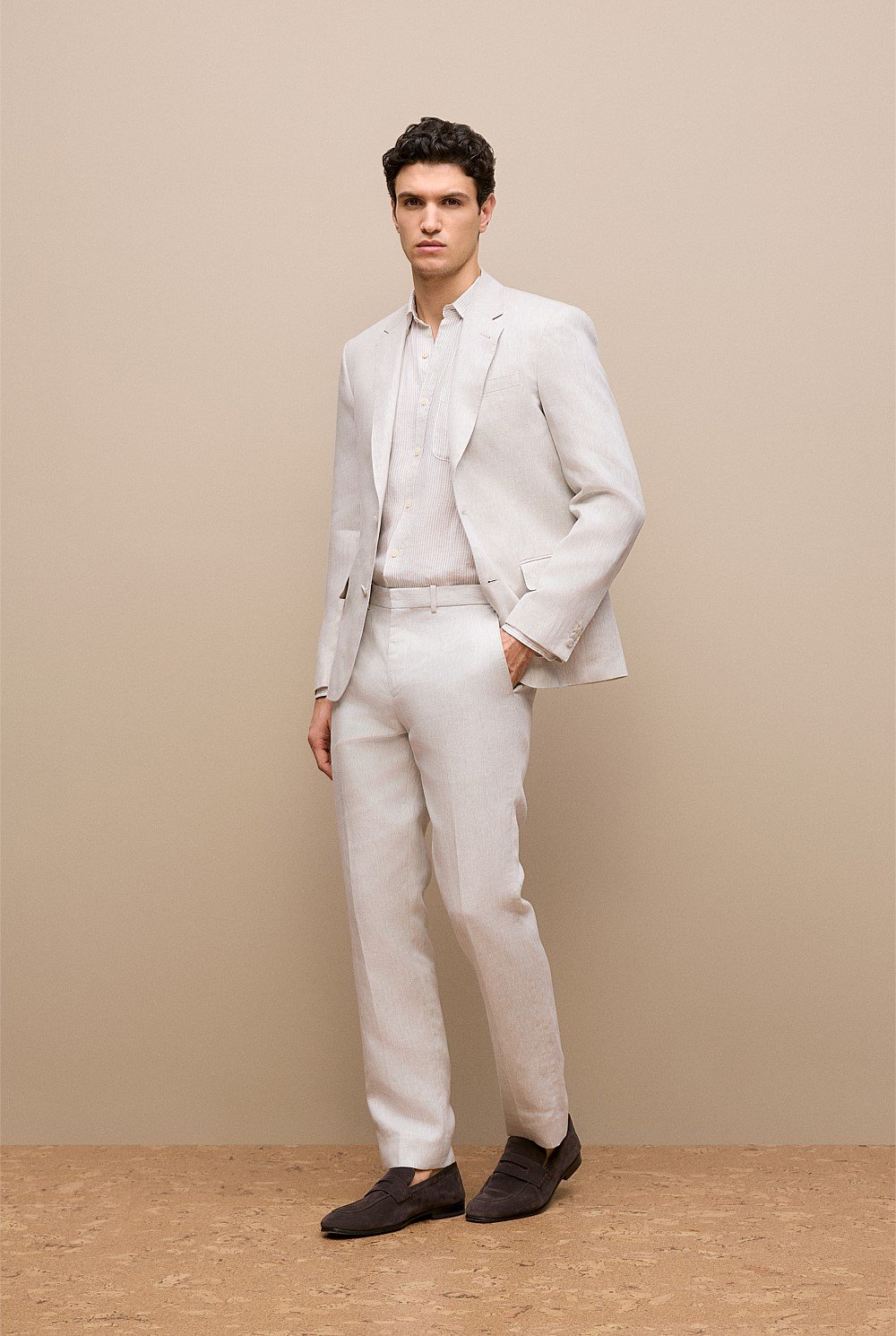 Regular Fit Linen Twill Blazer