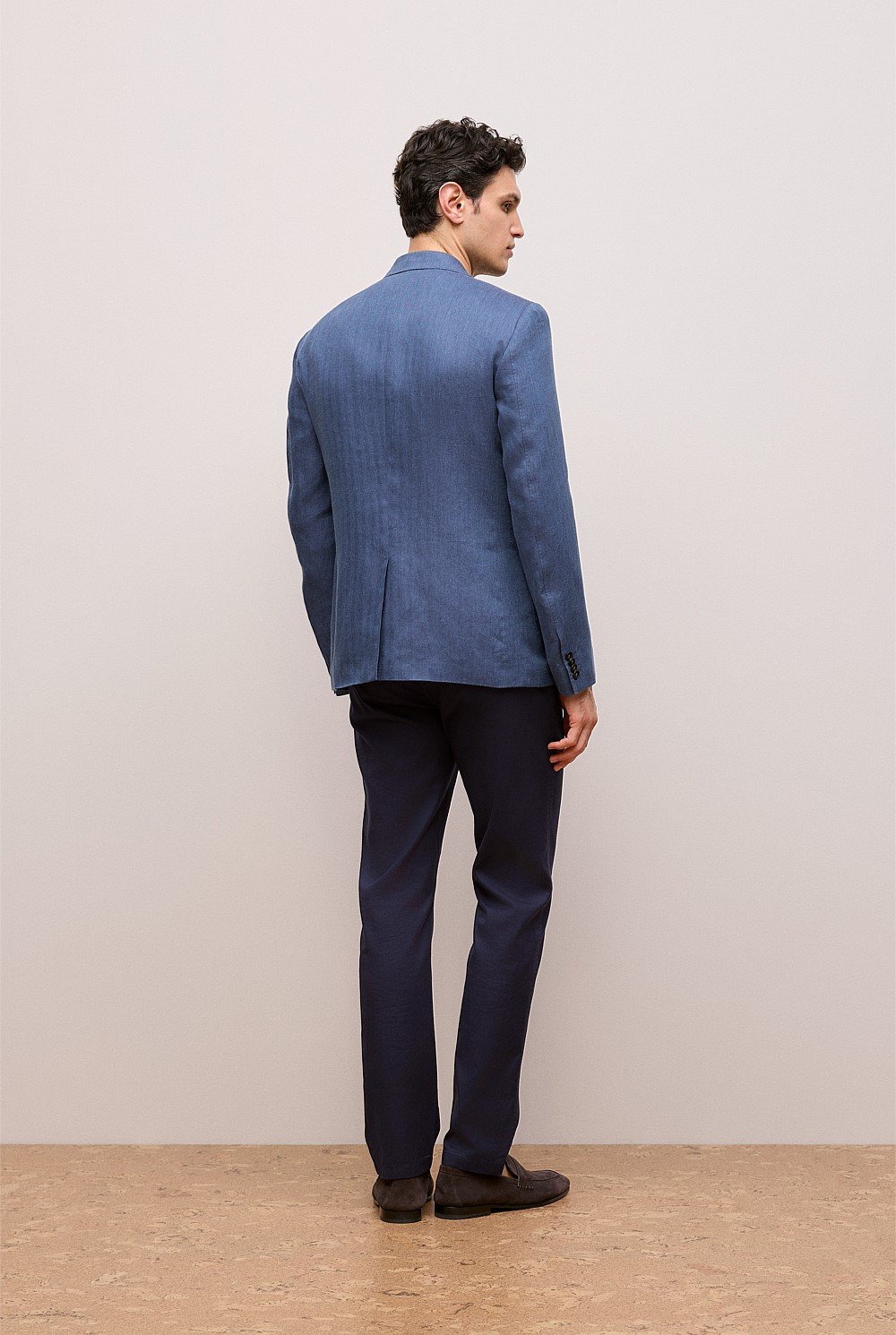 Regular Fit Linen Herringbone Blazer
