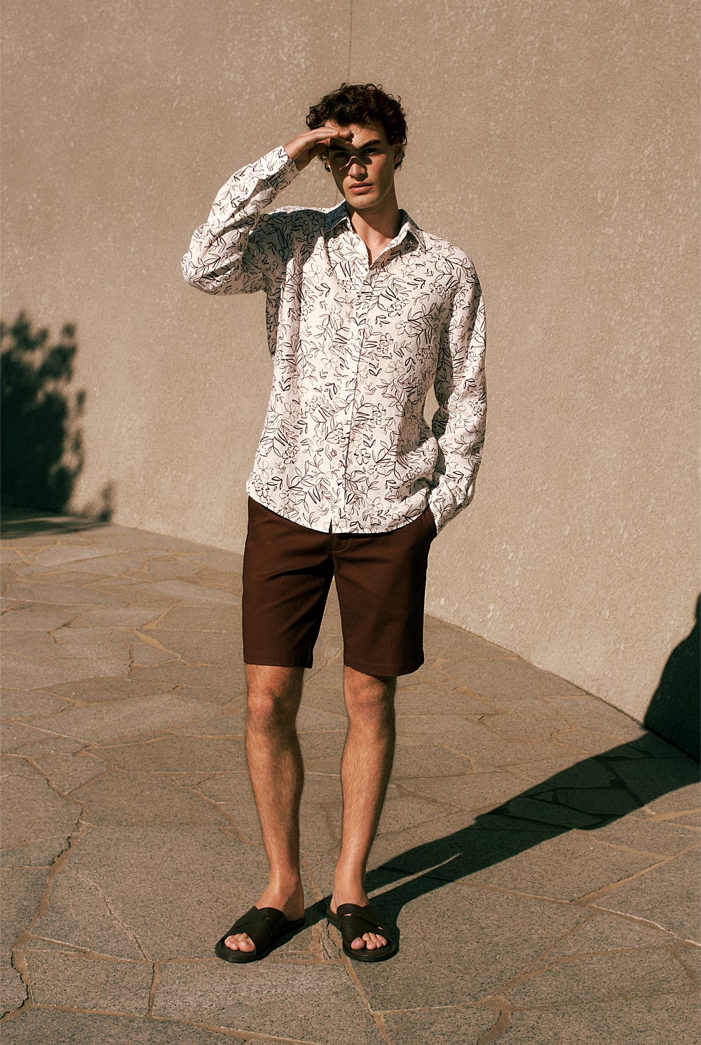 Stretch Cotton Dobby Longline Short