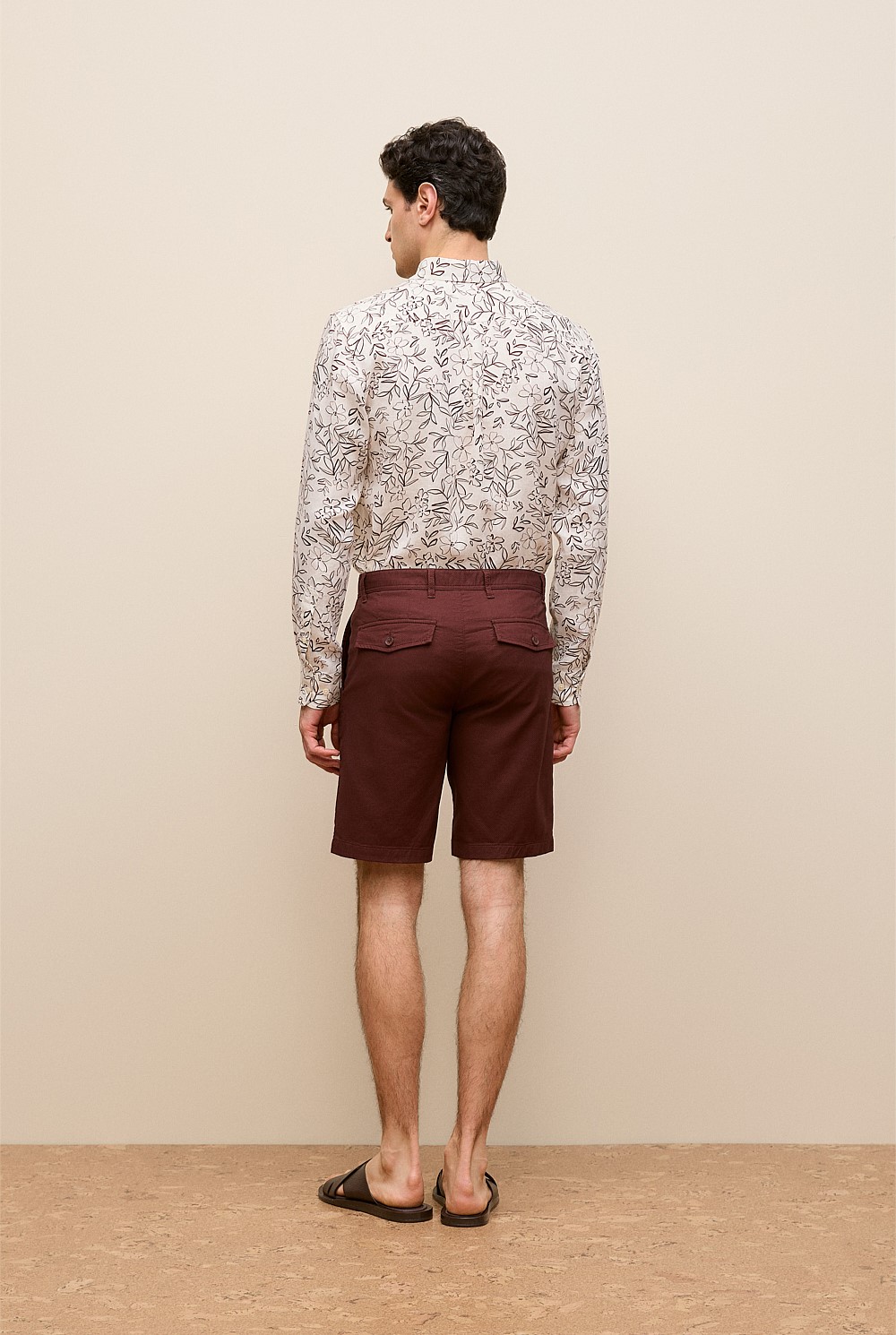 Stretch Cotton Dobby Longline Short