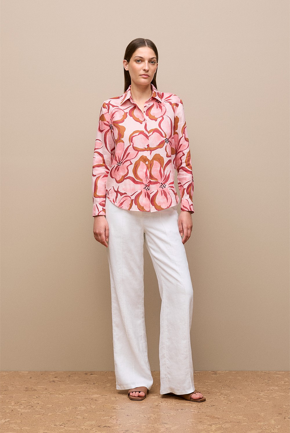 Peony Linen Classic Shirt