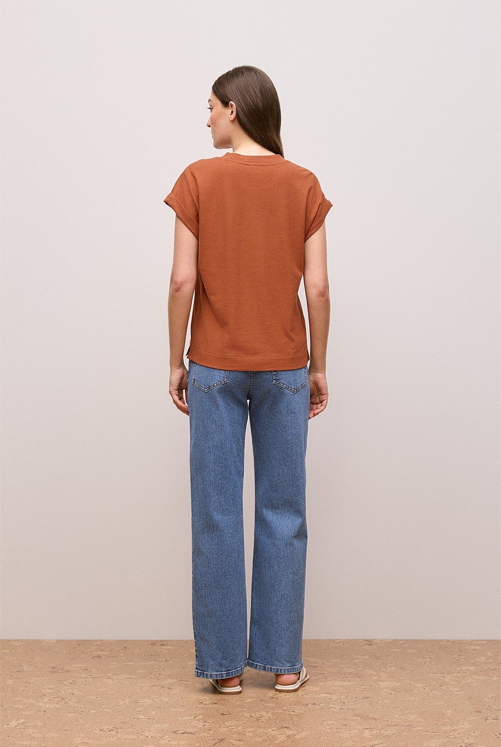 Linen Cotton V Neck T-shirt