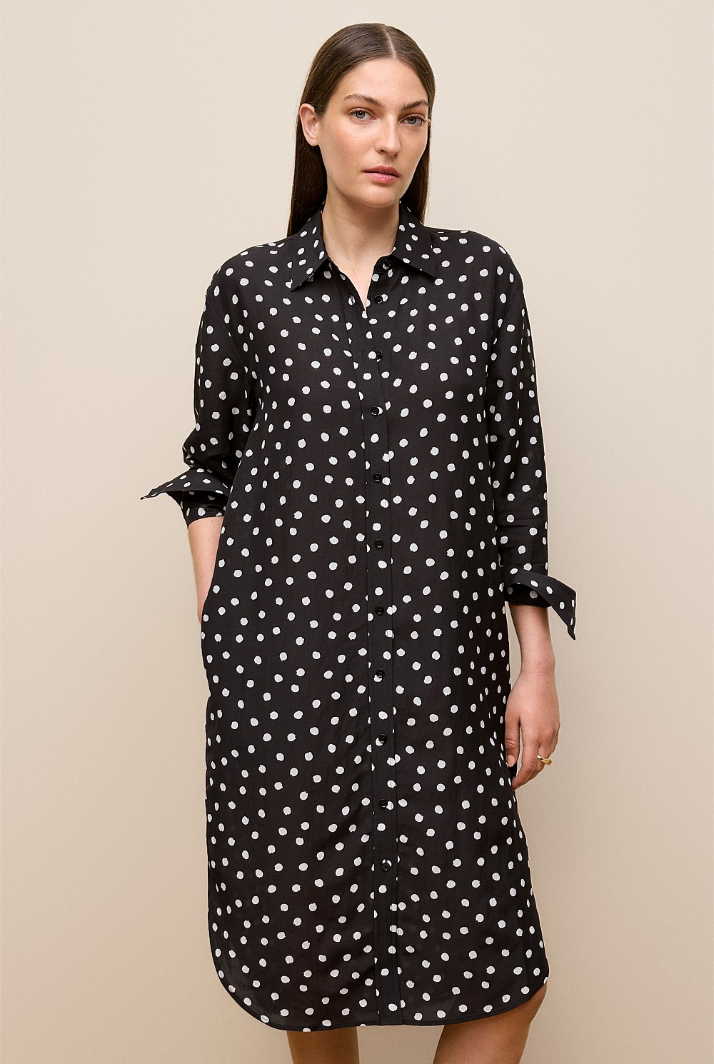 Spot Relaxed Shirt Dress
