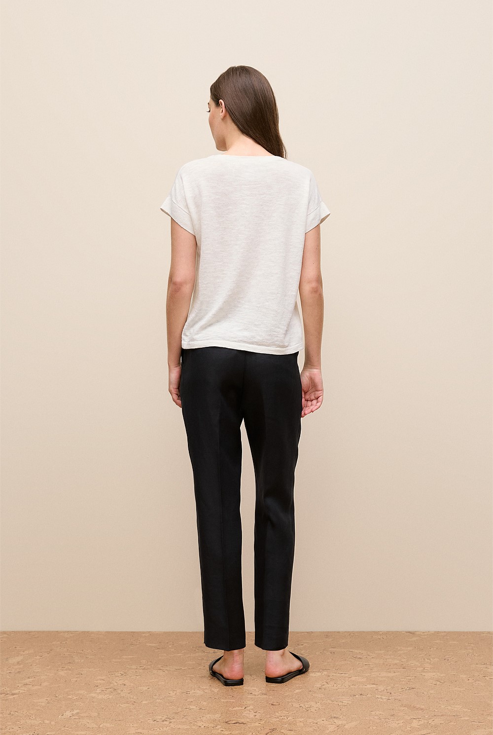 Linen Cotton Relaxed Crew T-shirt