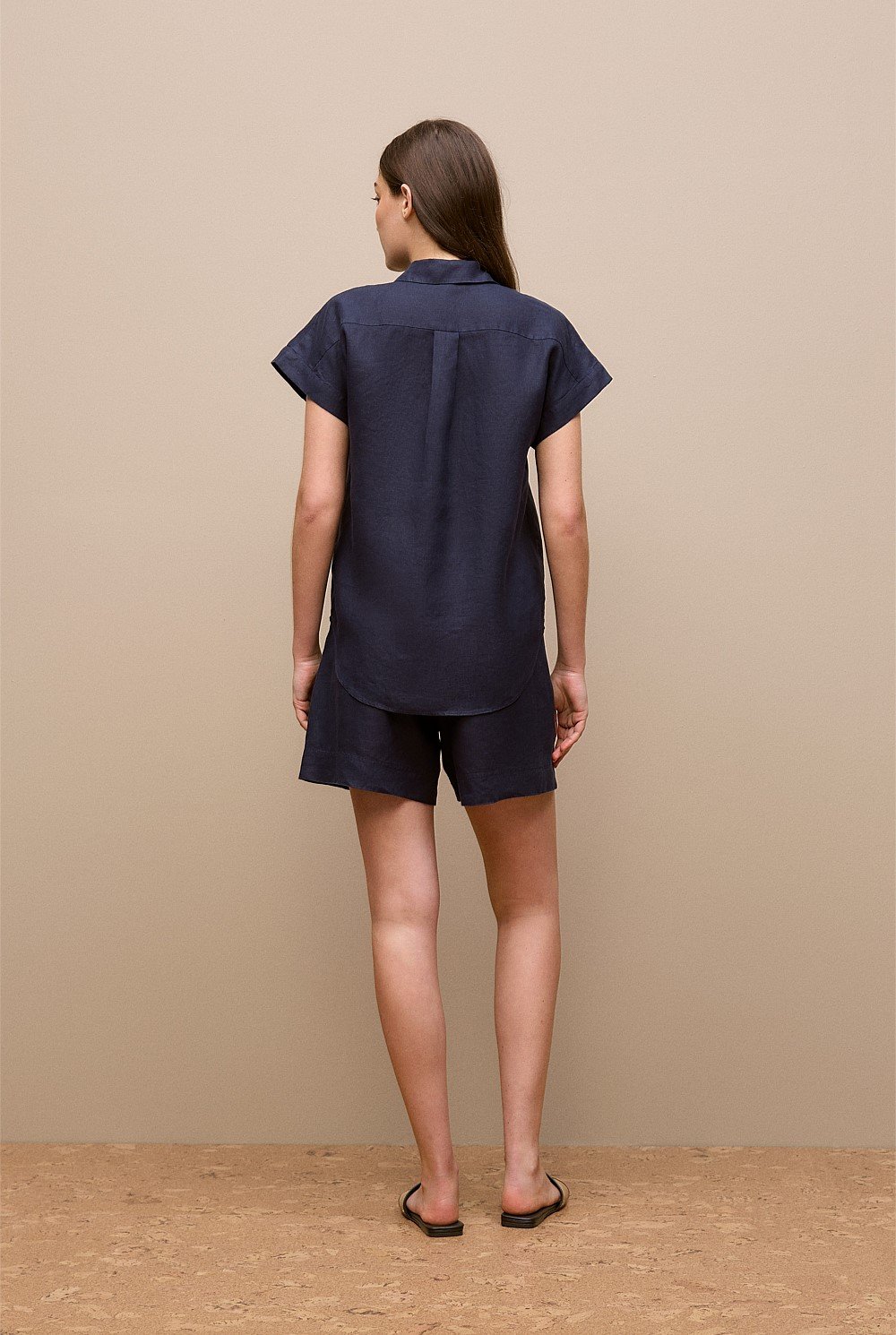 Linen Cap Sleeve Shirt