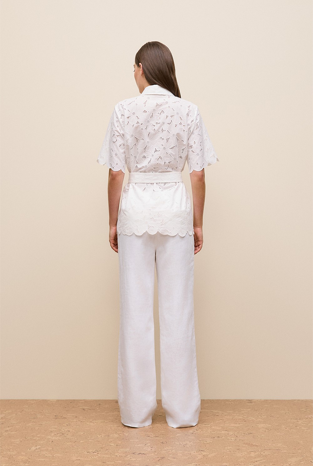Peony Cutwork Belted Shirt