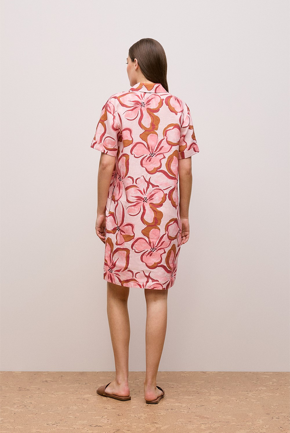 Peony Linen Popover Shift Dress