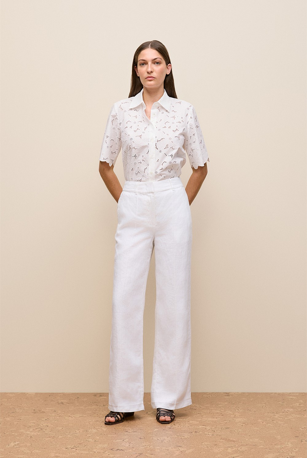 Linen Pintucked Pant