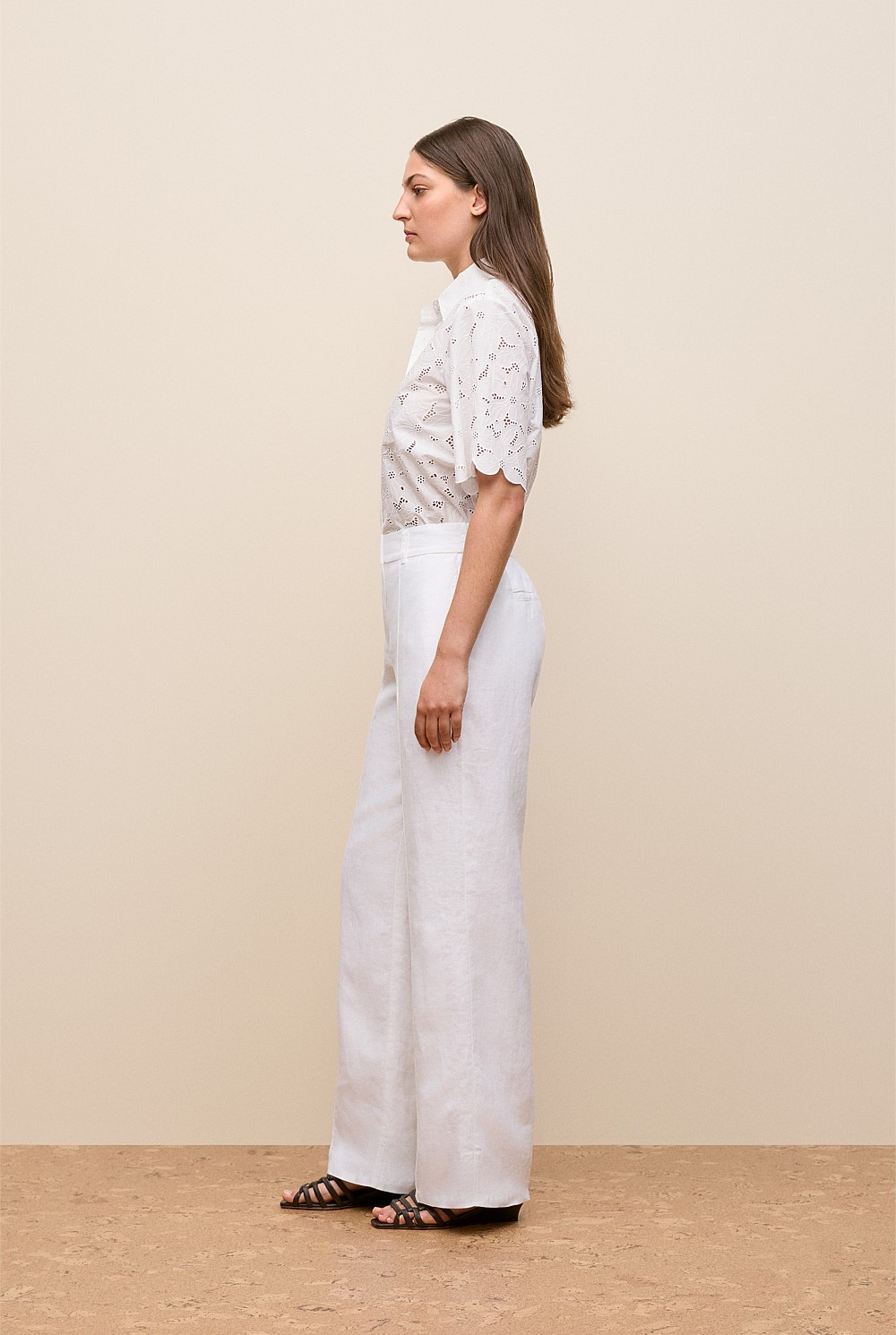 Linen Pintucked Pant