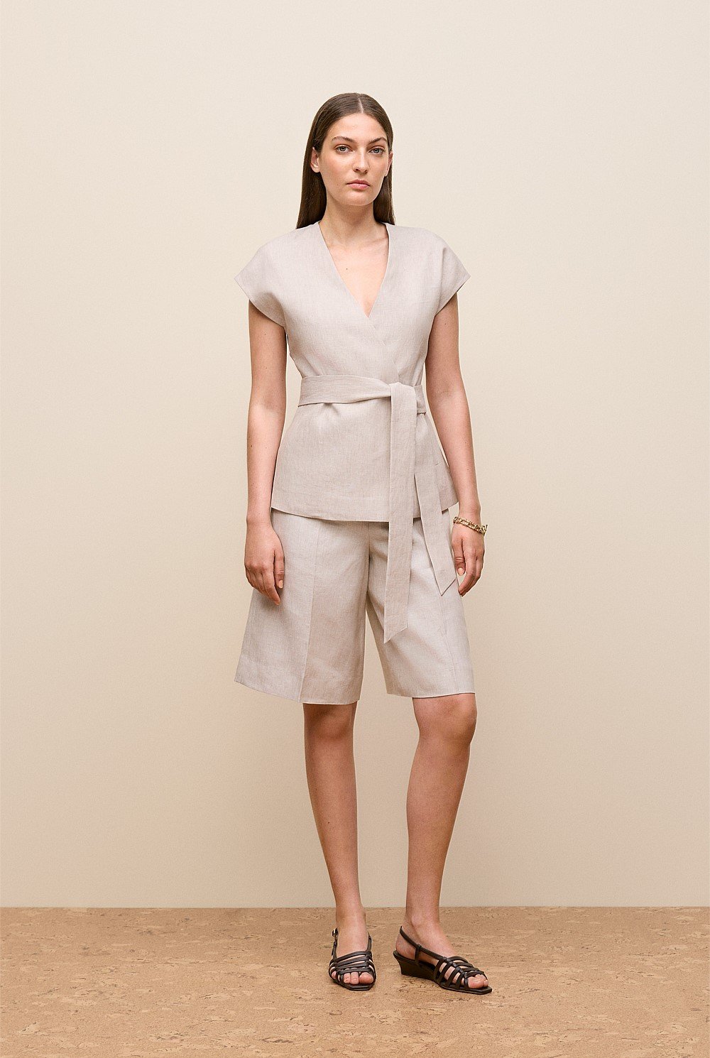 Linen Tailored Longline Short