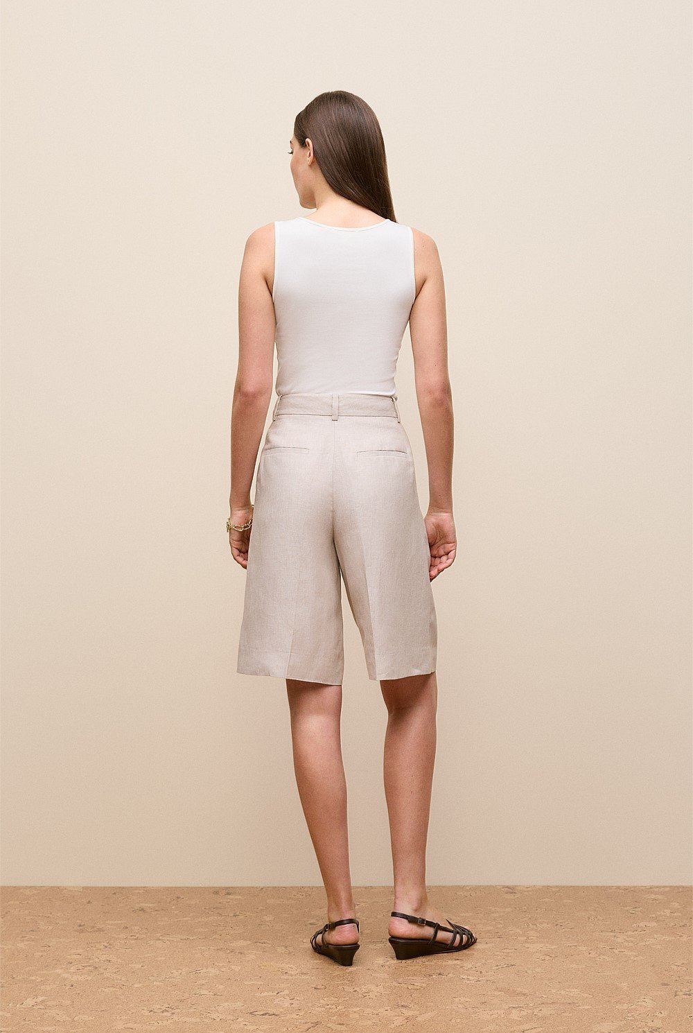 Linen Tailored Longline Short