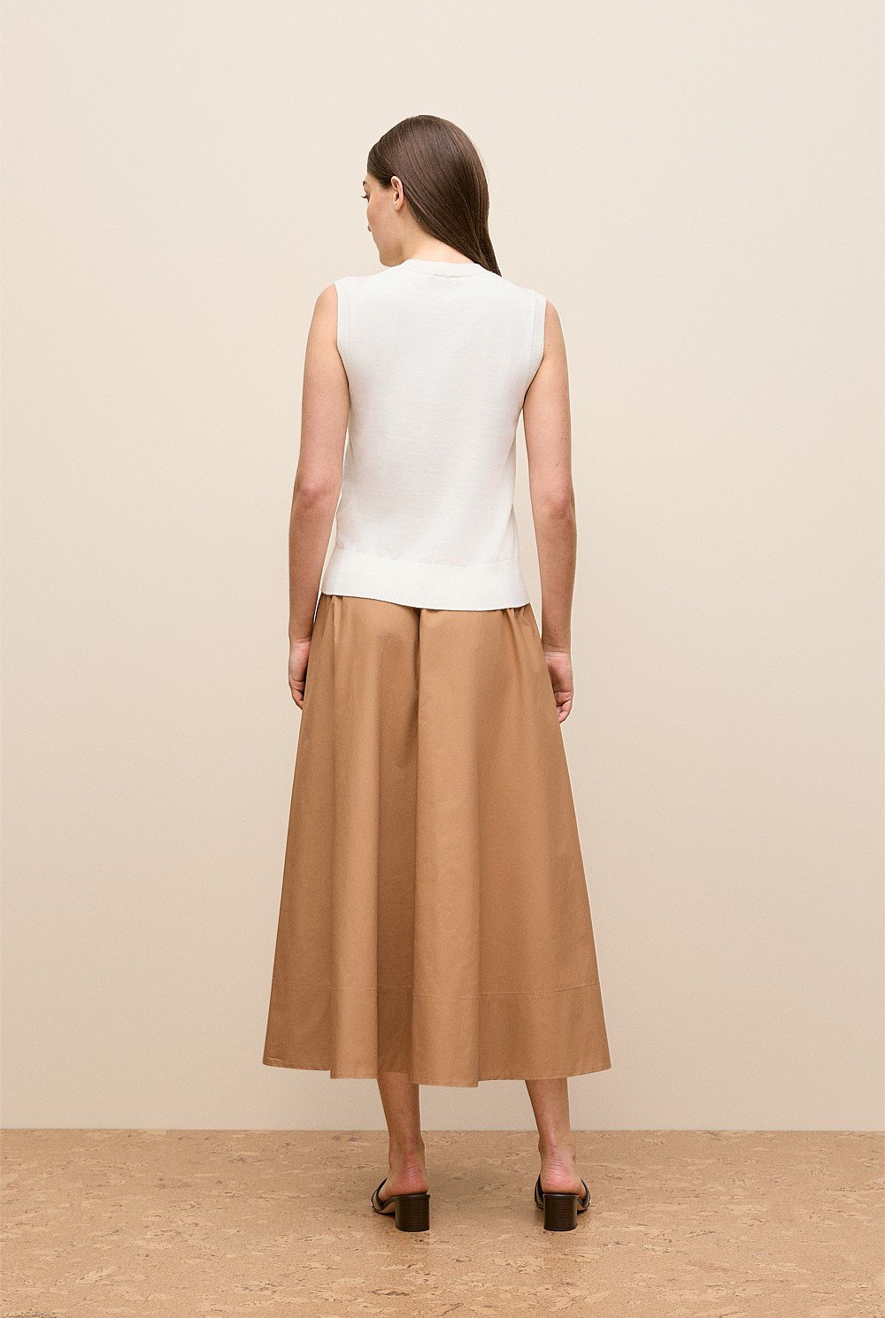 Cotton Cashmere Button Through Vest