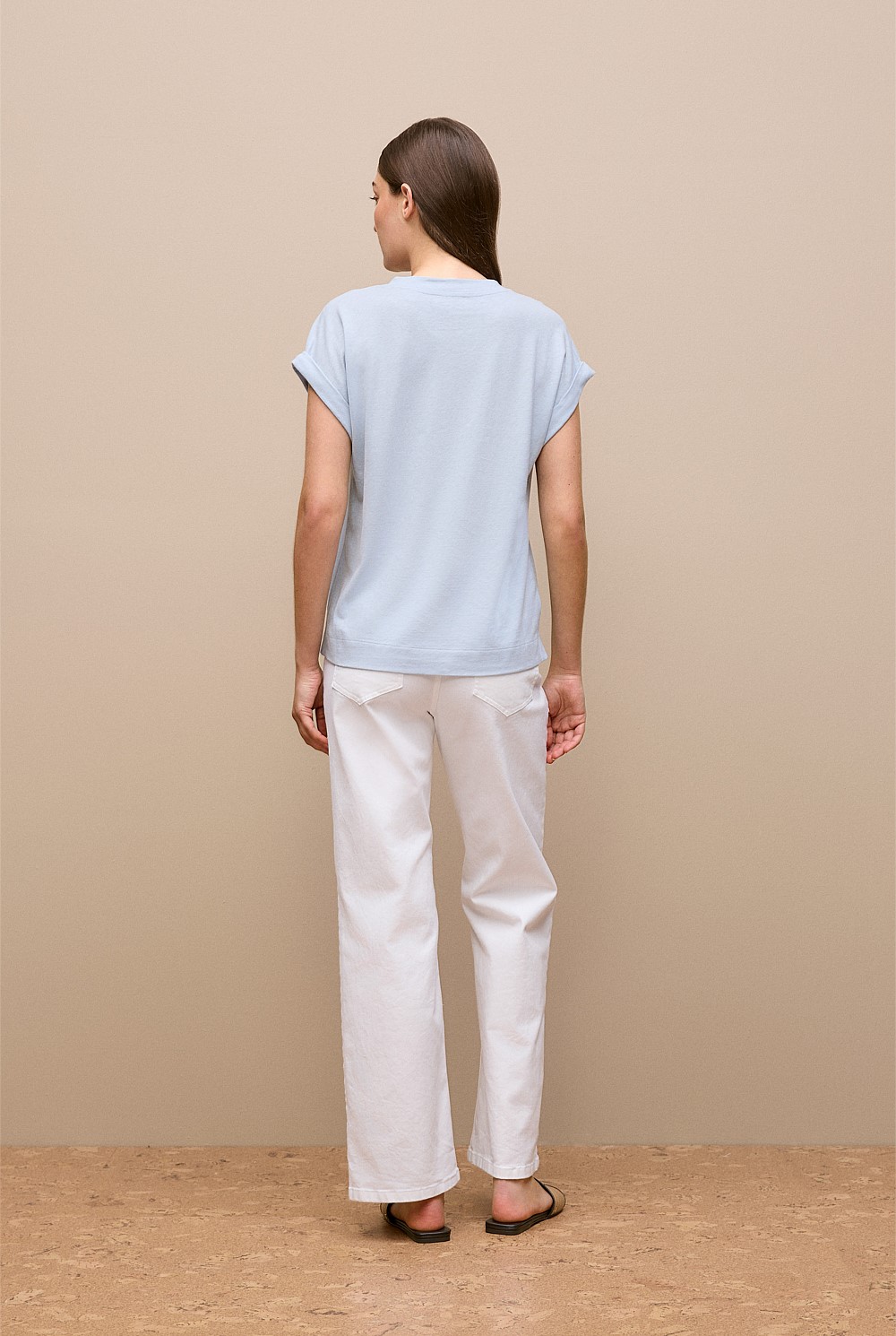 Linen Cotton V Neck T-shirt