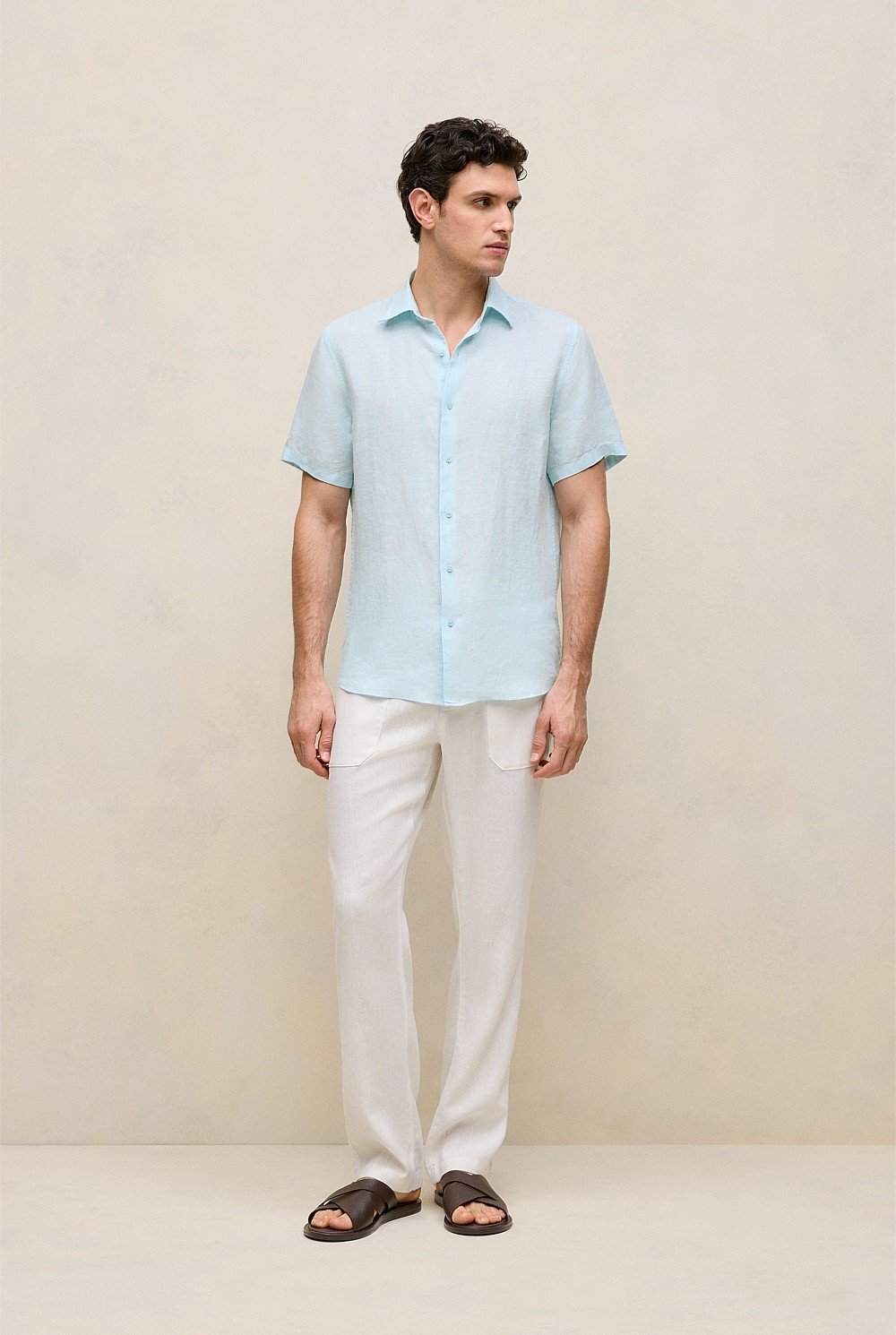 Regular Fit Linen Short Sleeve Shirt