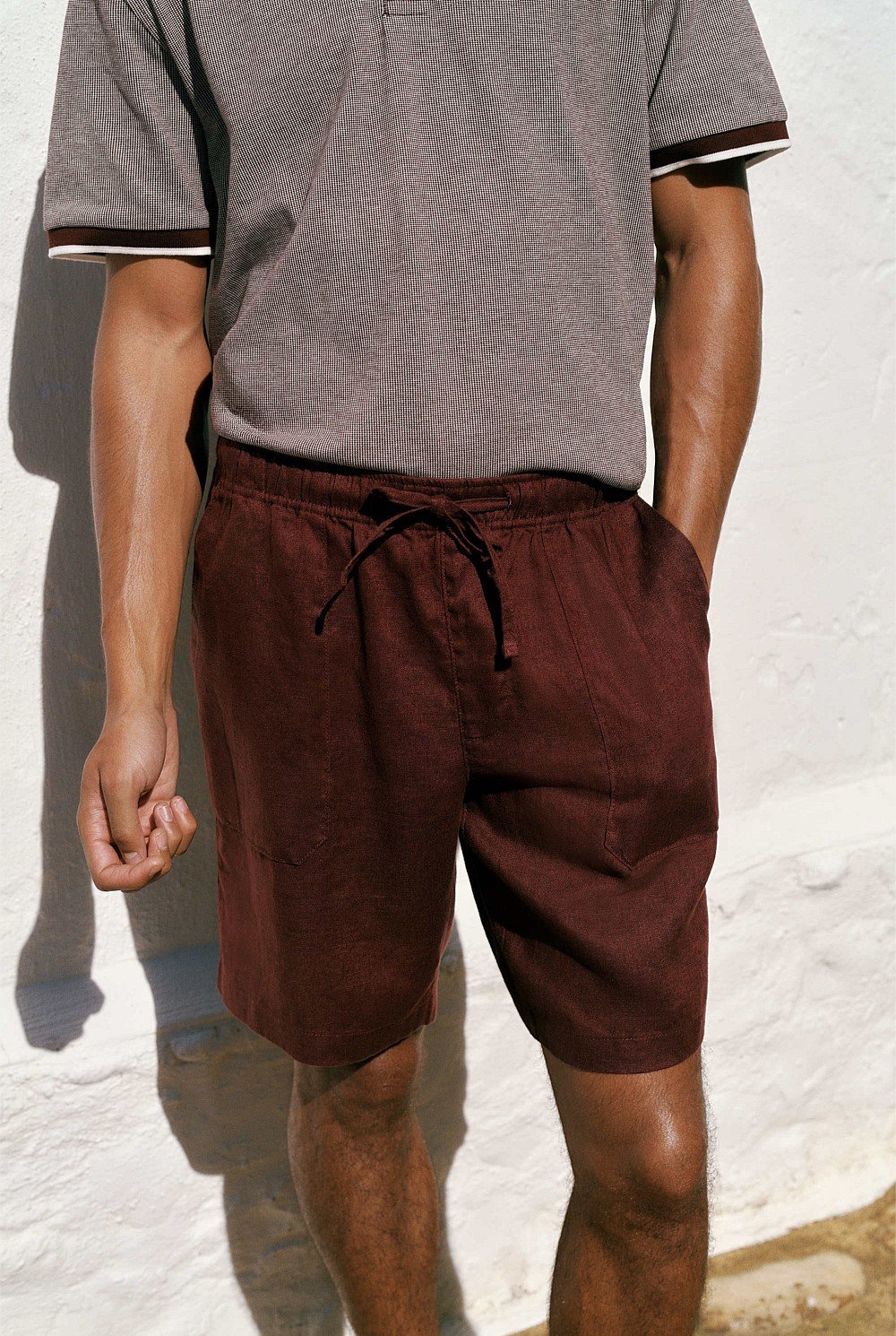 Linen Patch Pocket Drawcord Short