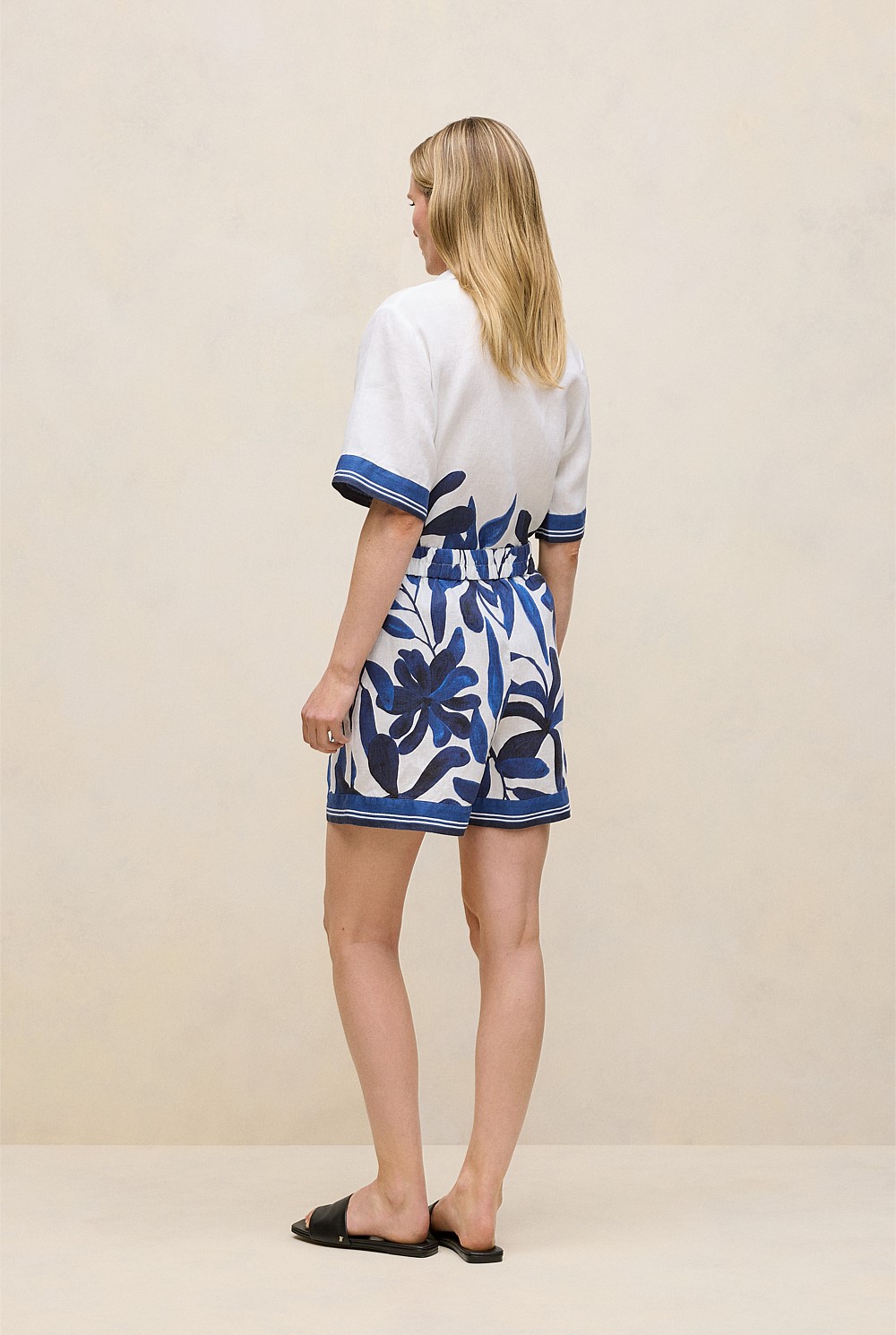 Marea Border Stripe Linen Short