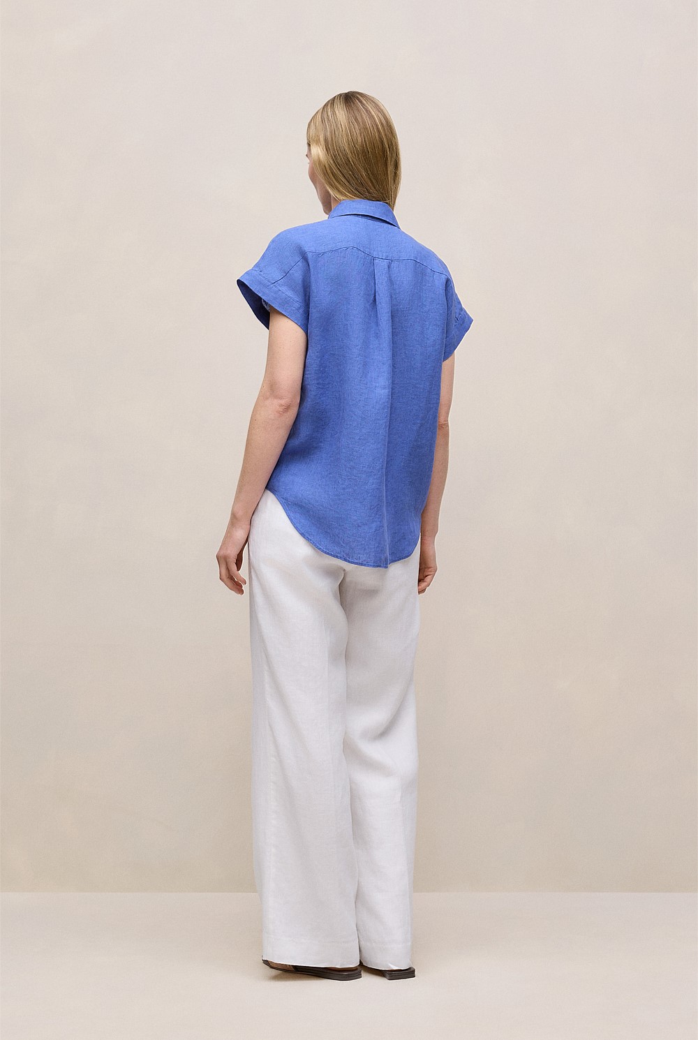 Delave Linen Cap Sleeve Shirt