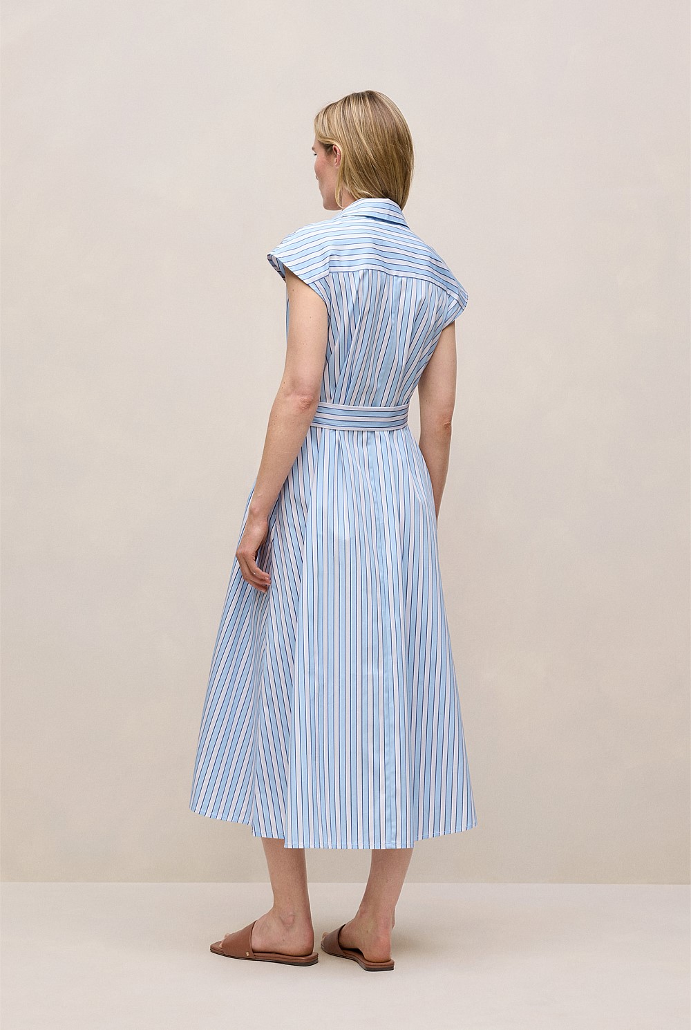 Sateen Regency Stripe Shirt Dress