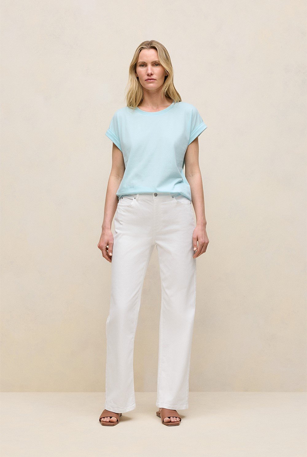 Cotton Cuff Sleeve T-shirt