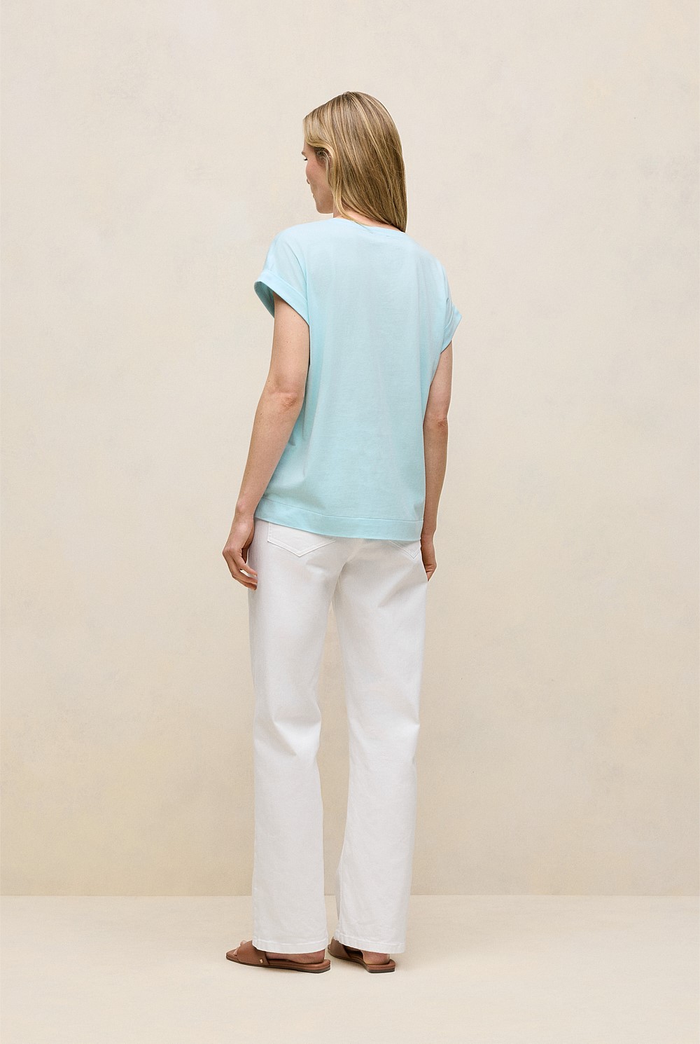 Cotton Cuff Sleeve T-shirt