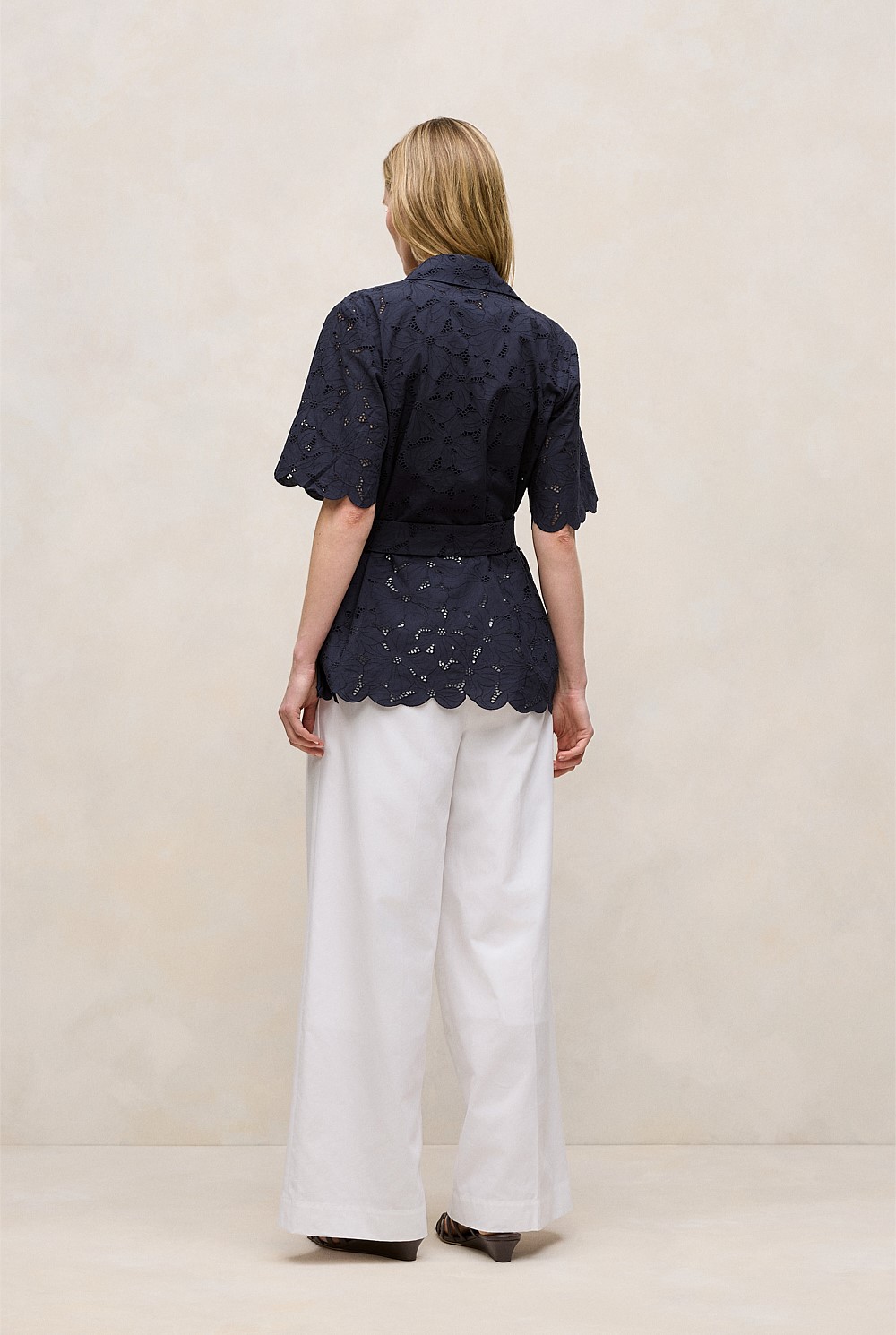 Peony Cutwork Belted Shirt
