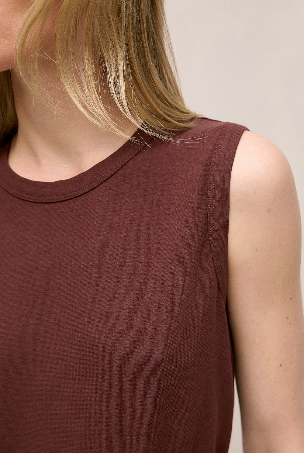 Linen Cotton Crew Tank