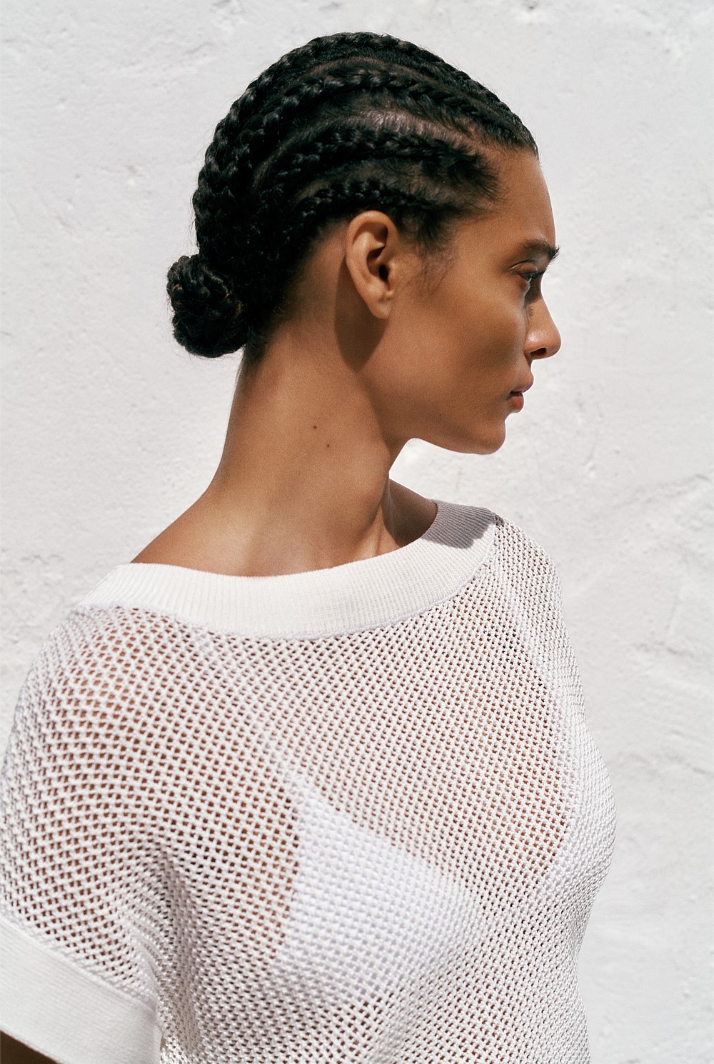 Mercerised Cotton Open Knit T-shirt