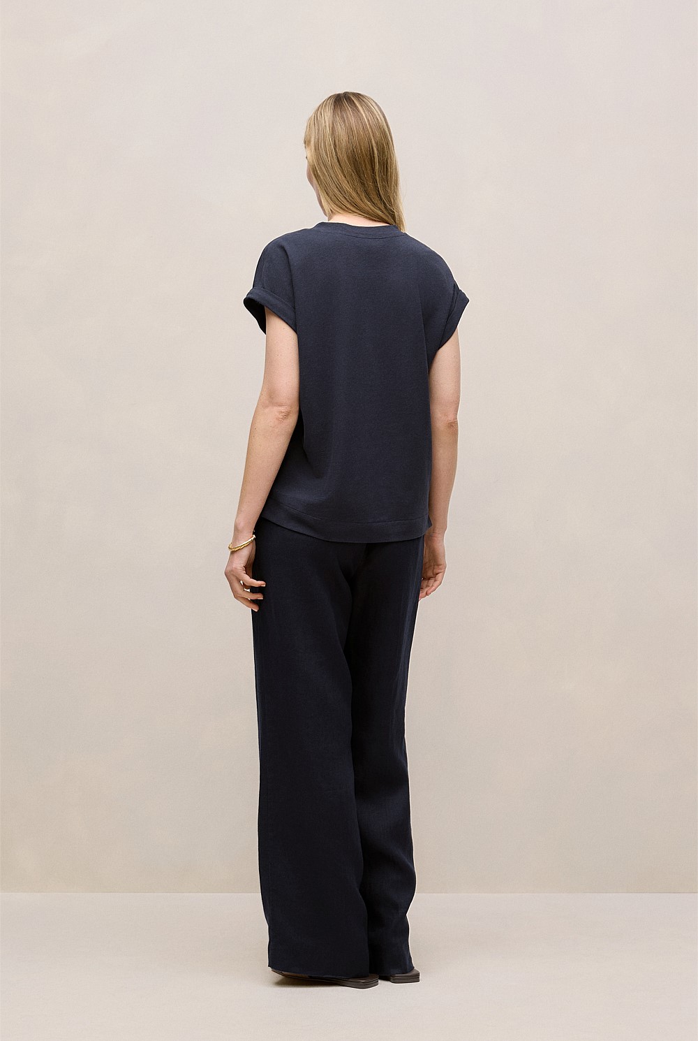 Linen Cotton V Neck T-shirt