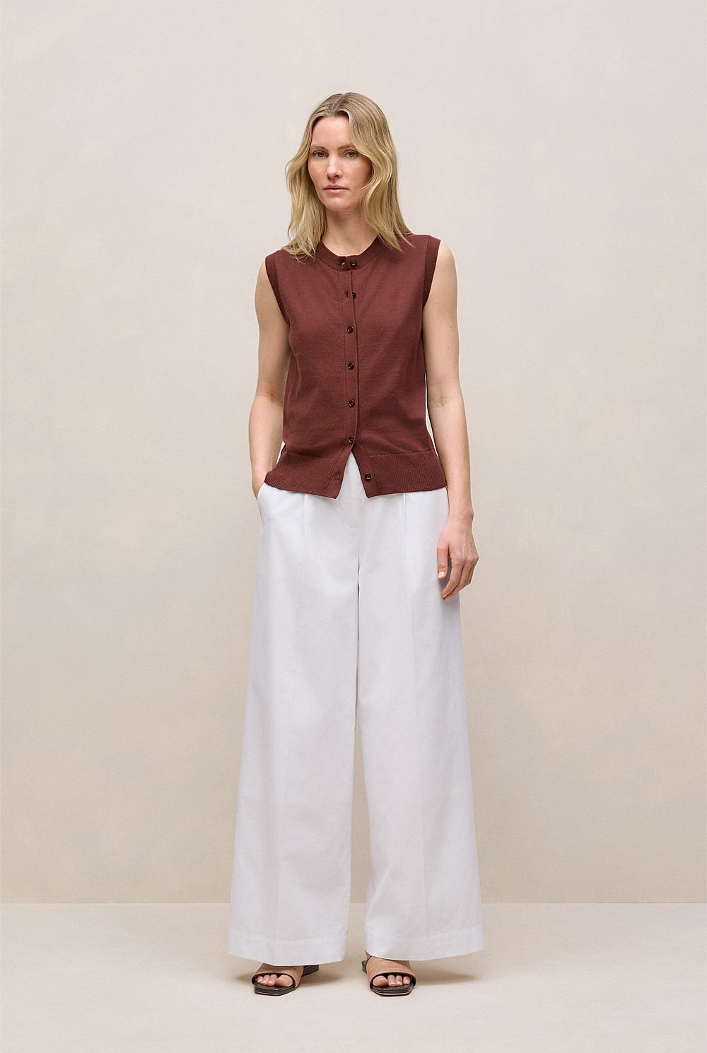 Cotton Cashmere Knit Vest