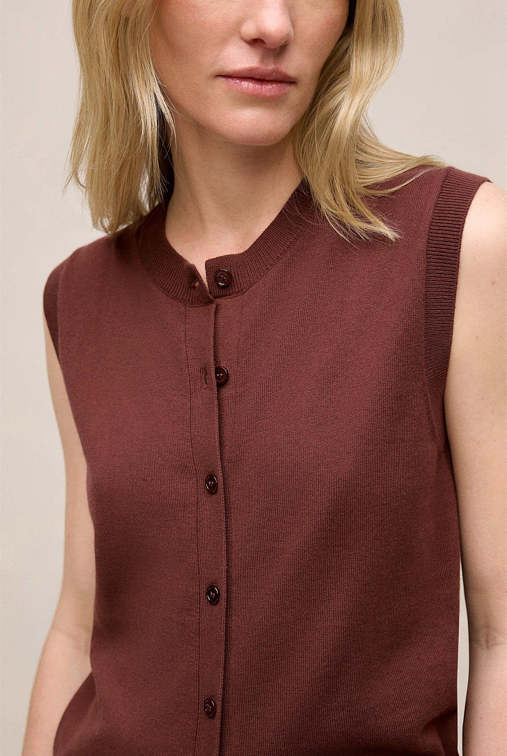 Cotton Cashmere Knit Vest