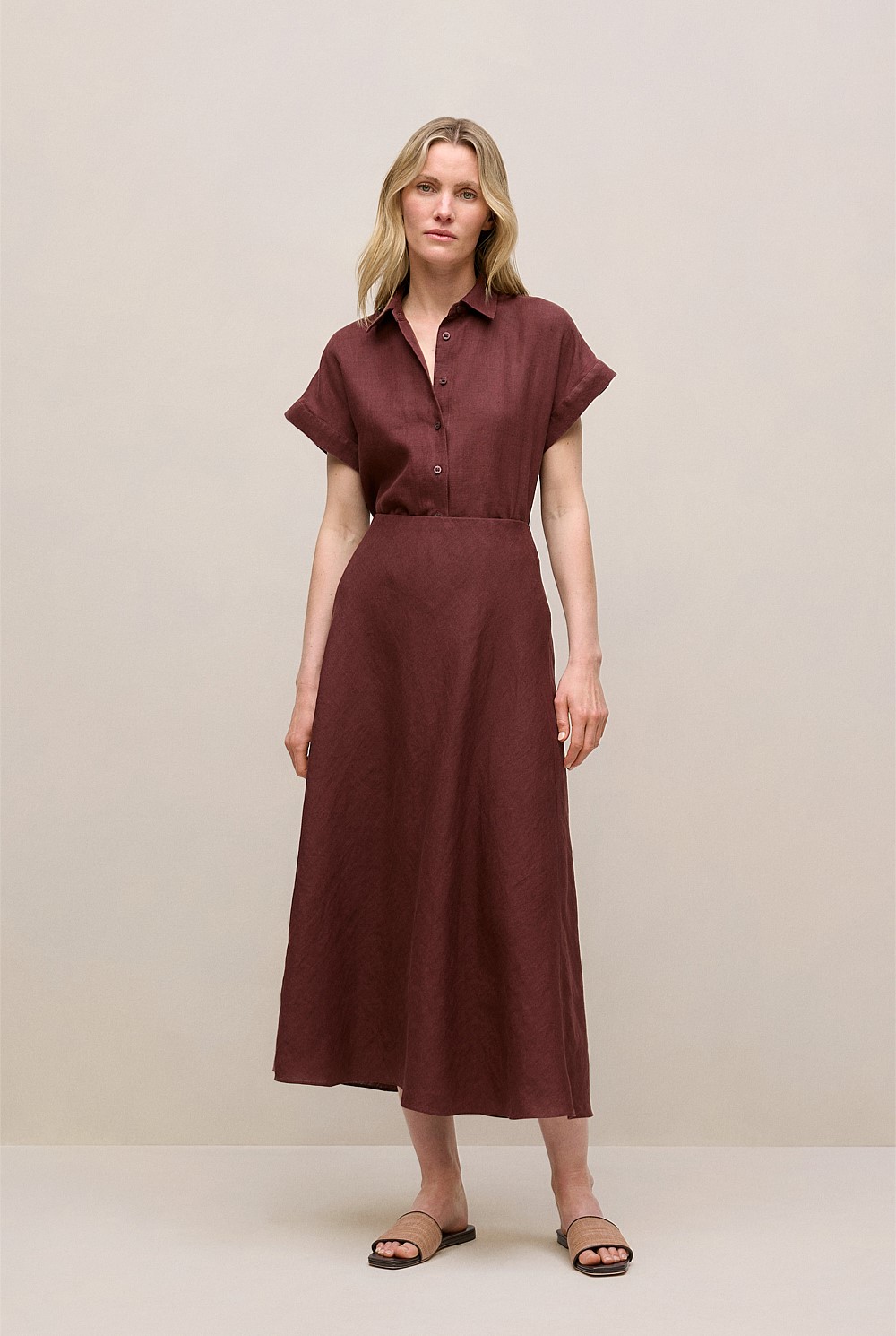 Delave Linen Cap Sleeve Shirt