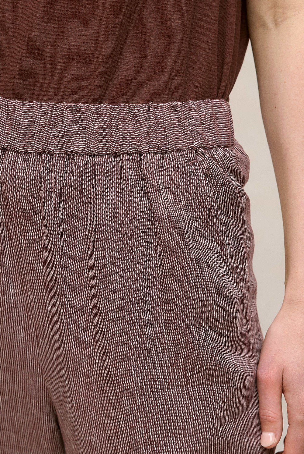 Linen End On End Stripe Relaxed Pant