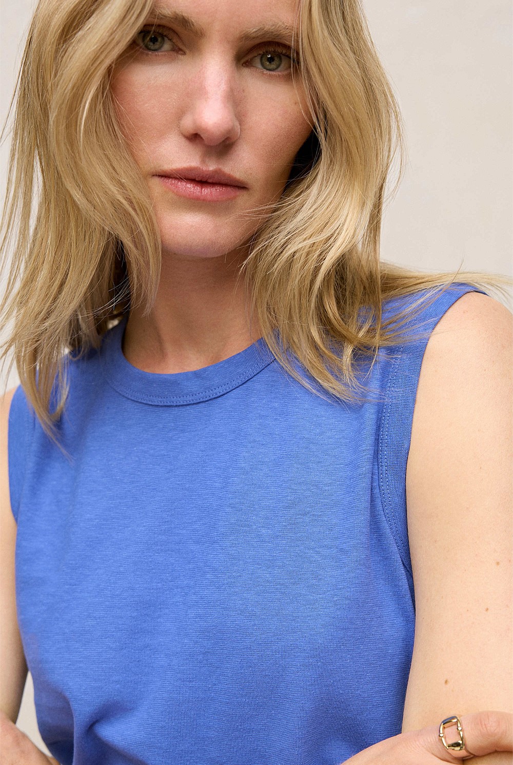 Linen Cotton Crew Tank