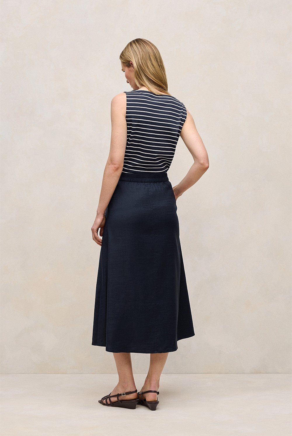 Modal Cotton Stripe Boatneck Tank