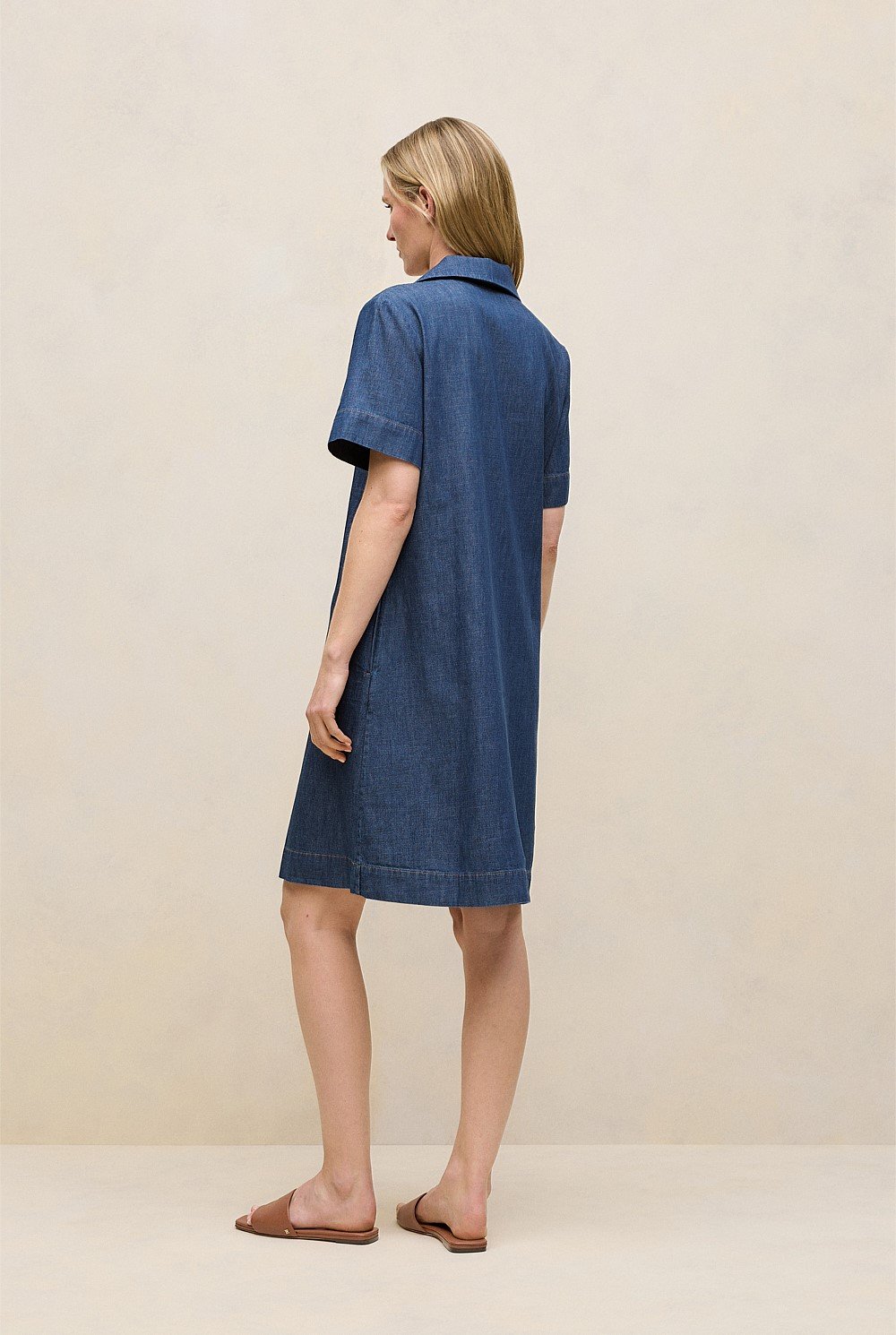Soft Denim Popover Shift Dress